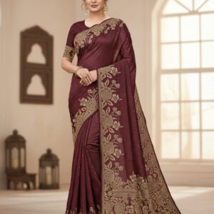grape gold woven cotton saree